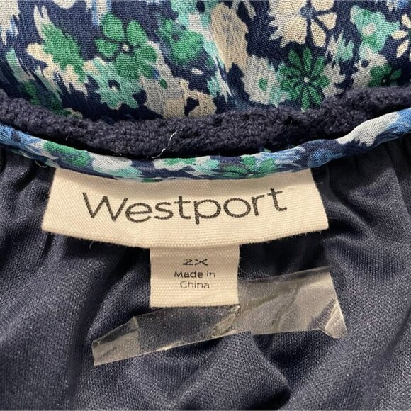Westport Size 2X  Top Blouse Cold Shoulder Floral Boho Plus Size - Picture 7 of 9